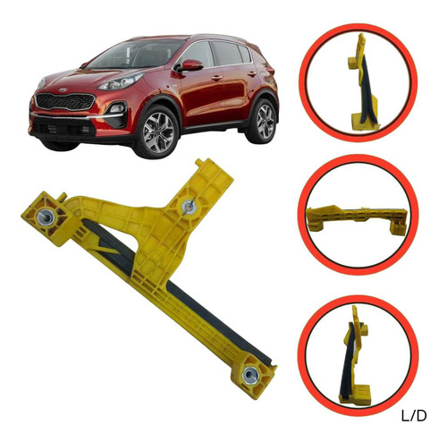 Guia Vidro Traseiro Direito Kia Sportage 2.0 2019 A 2020 Amarelo - Imagem 2