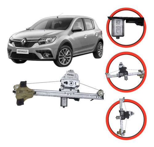 Máquina Vidro Traseiro Direito Renault Sandero 2015 A 2022 - Imagem 1