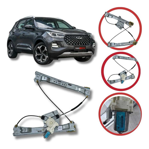 Máquina Vidro Dianteiro Esquerdo Chery Tiggo 5x 2021 A 2024 Cinza