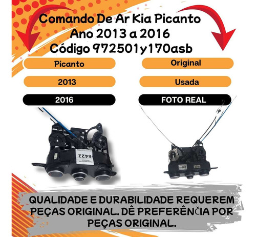 Comando De Ar Kia Picanto Ano 2013 A 2016  - Imagem 2
