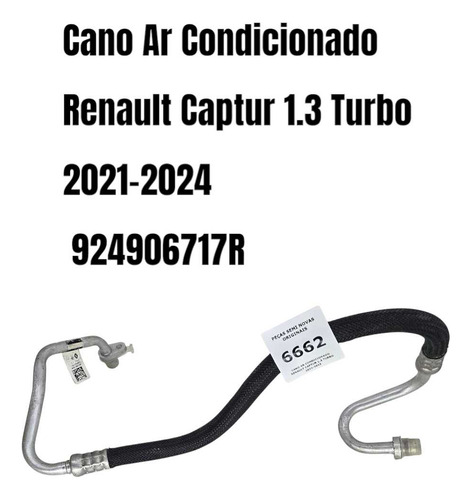 Cano Ar Condicionado Renault Captur 1.3 Turbo 2021 A 2023 - Imagem 3