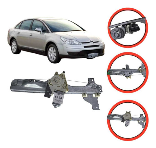 Máquina Vidro Elétrica Traseira Direita C4 Pallas 2007 A2012
