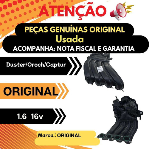 Coletor Admissão Duster/captur/ Oroch 1.6 16v Sem Sensor - Imagem 3