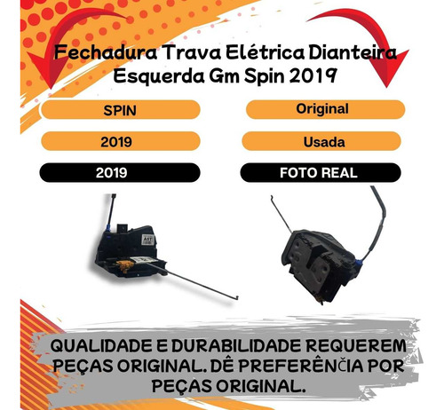 Fechadura Trava Elétrica Dianteira Esquerda Gm Spin 2019 - Imagem 2