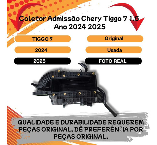 Coletor Admissão Chery Tiggo 7 1.5 Ano 2024 2025 - Imagem 3