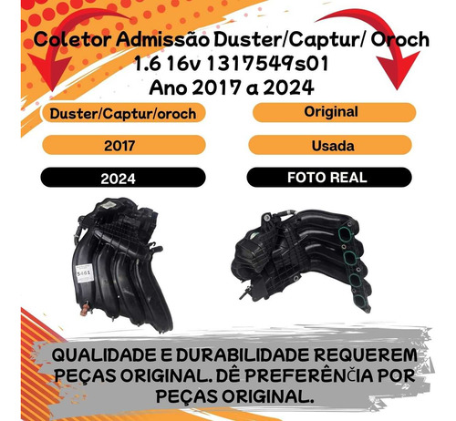 Coletor Admissão Duster/captur/ Oroch 1.6 16v - Imagem 2