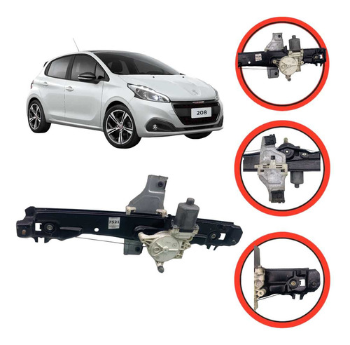 Máquina Vidro Dianteiro Esquerdo Peugeot 208 2013 A 2020