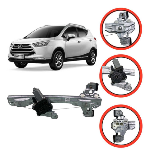 Maquina Vidro Traseira Esquerda Jac T5 2016 A 2020