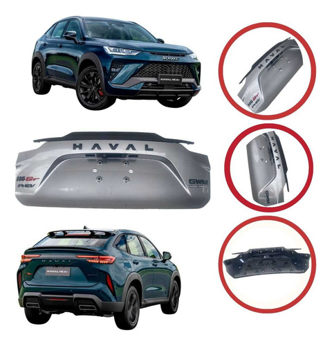 Friso Capa Da Tampa De Mala Haval H6 Gt 2023 2024 2025 Cinza