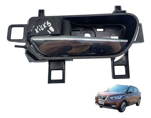 *maçaneta Interna Dianteira  Esquerdo Nissan Kicks  2018 Preto Dianteira