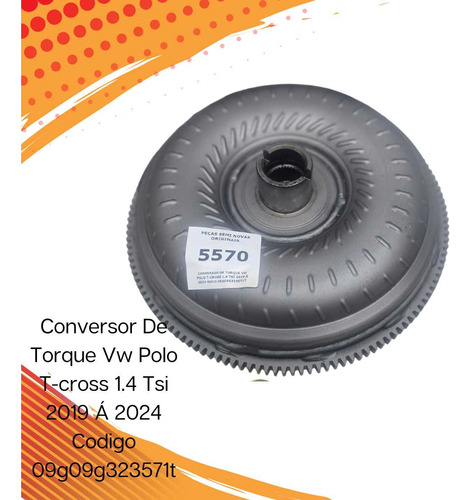 Conversor De Torque Vw Polo T-cross 1.4 Tsi 2019 Á 2024 Novo Cinza - Imagem 3