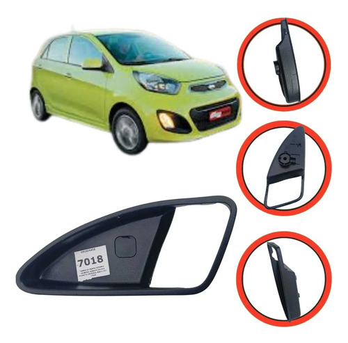 Moldura Porta Traseira Direita Kia Picanto 2012 2016 Preto