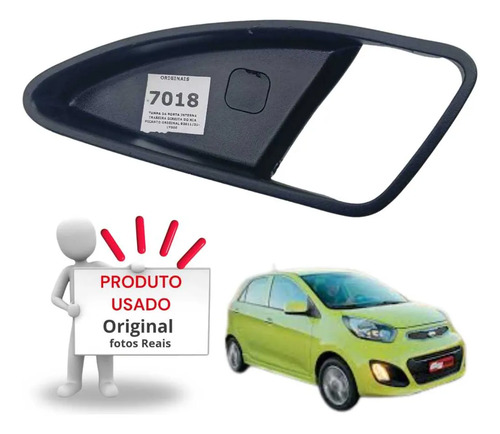 Moldura Porta Traseira Direita Kia Picanto 2012 2016 Preto - Imagem 3