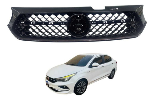 Grade Radiador Dianteira Brilhante Fiat Cronos 2019 2020 Preto Brilhante