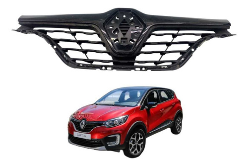 Grade Dianteira Renault Captur 2017 2019 Preto Brilhante