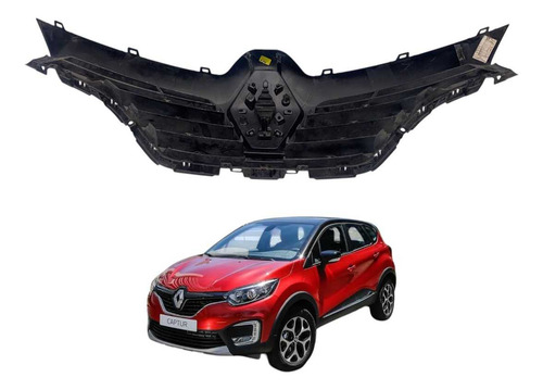 Grade Dianteira Renault Captur 2017 2019 Preto Brilhante - Imagem 2