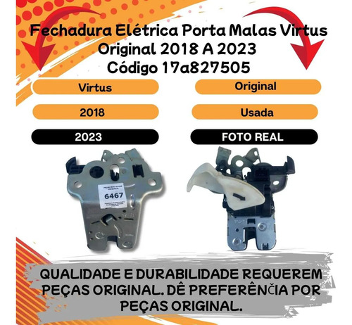 Fechadura Elétrica Porta Malas Virtus Original 2018 A - Imagem 2