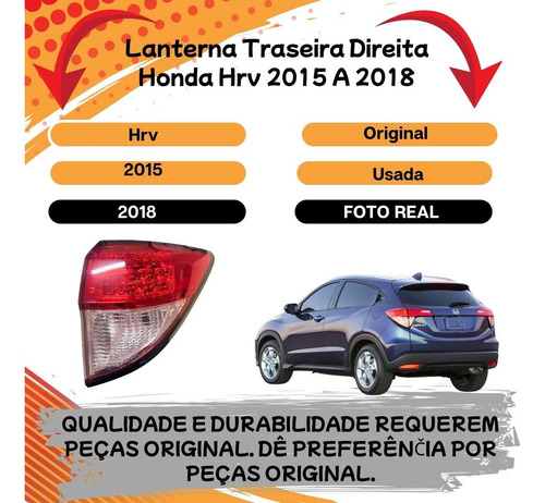Lanterna Traseira Direita Honda Hrv 2015 A 2018 Original - Imagem 2