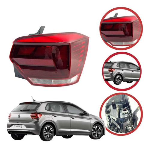 Lanterna Traseira Direita Volkswagen Polo 2018 A 2022