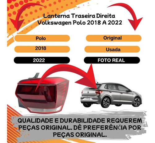 Lanterna Traseira Direita Volkswagen Polo 2018 A 2022 - Imagem 2