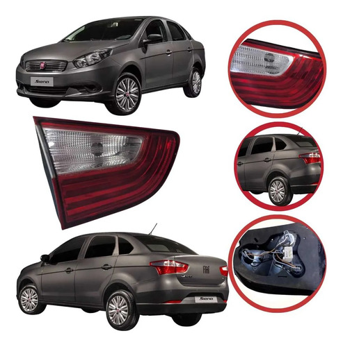 Lanterna Esquerda Da Tampa Traseira Fiat Grand Siena 12/21