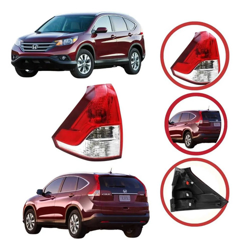 Lanterna Inferior Honda Crv Ano 2012 A 2015 Original Vermelho E Transparente