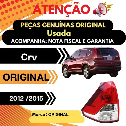 Lanterna Inferior Honda Crv Ano 2012 A 2015 Original Vermelho E Transparente - Imagem 6