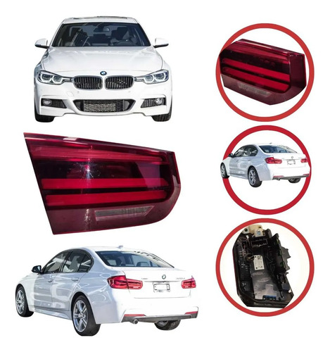 Lanterna Esquerda Da Tampa Bmw 328i 2016 A 2018 Com Led Esquerdo/motorista Vermelho