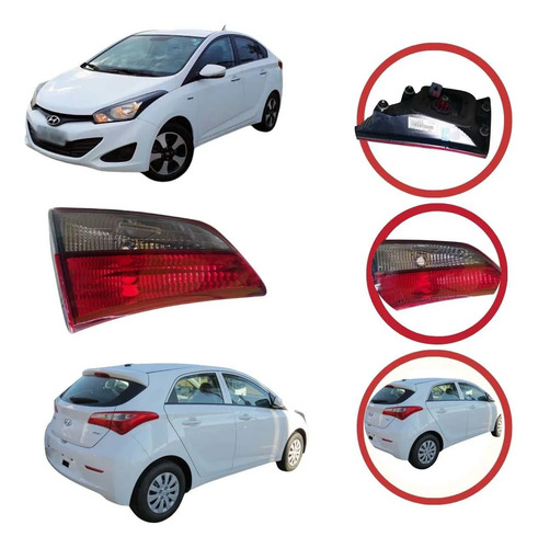 Lanterna Tampa Traseira Direita Hyundai Hb20 2012 A 2015 Direito/passageiro Vermelho E Transparente - Imagem 1