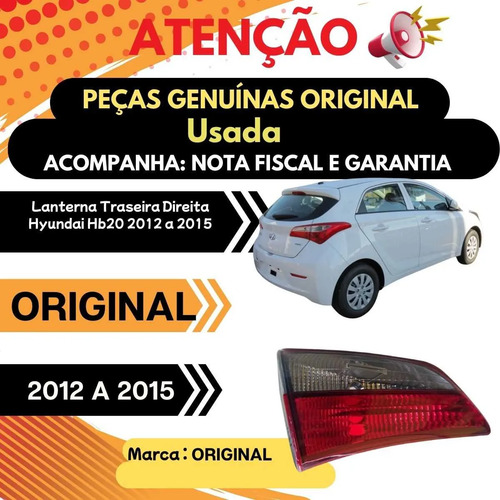 Lanterna Tampa Traseira Direita Hyundai Hb20 2012 A 2015 Direito/passageiro Vermelho E Transparente - Imagem 4