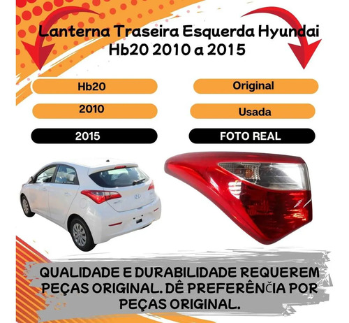 Lanterna Traseira Esquerda Hyundai Hb20 2010 A 2015 - Imagem 2