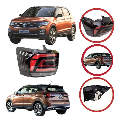 Lanterna Esquerda Volkswagen T-cross 2020 A 2022 - Imagem 1