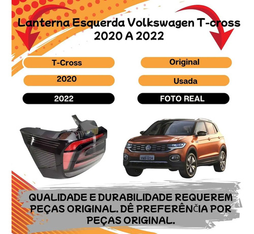 Lanterna Esquerda Volkswagen T-cross 2020 A 2022 - Imagem 2