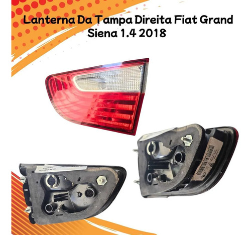 Lanterna Da Tampa Direita Fiat Grand Siena 14 2018 Direito/passageiro Vermelho E Transparente - Imagem 3