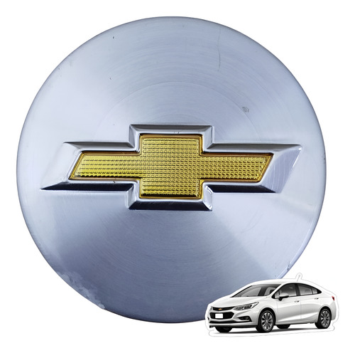 Calota Central De Roda Original Gm Chevrolet Cruze 1.4t 2020 Prata
