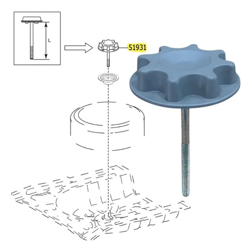 Parafuso Trava De Fixação Do Estepe Toyota Yaris 2018 A 2025 Toyota - Imagem 2