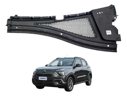 Grade Churrasqueira Parabrisa Esquerdo Citroen C3 2023 2025 Preto Fosco - Imagem 1