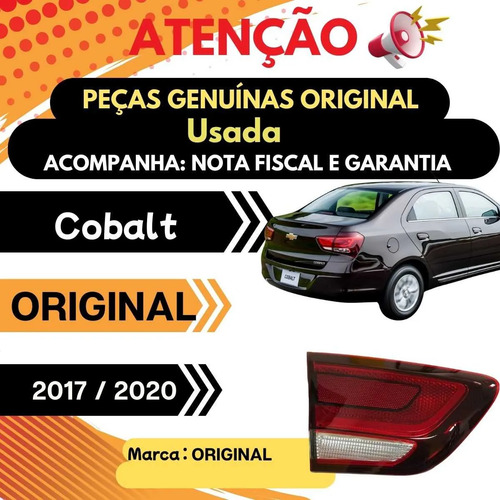 Lanterna Esquerda Tampa Chevrolet Cobalt 2017/2020 Original Vermelho E Transparente - Imagem 5
