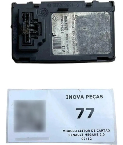 Modulo Leitor De Cartao Renault  Megane 2.0 2007 2012 Preto