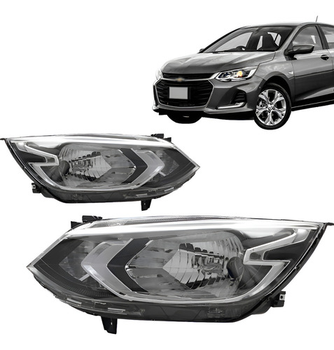 Par Farol Onix 20/25 Cromado Sem Led Regulador Ambos Lados R Ambos Lados - Imagem 1