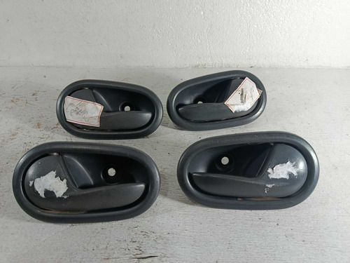 Jogo 4 Maçanetas Internas Renault Logan 2015 A 2020 Original Preto Dianteira/traseira - Imagem 4