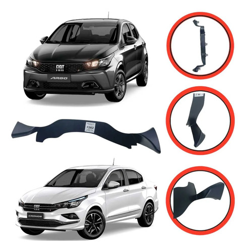 Acabamento Painel - Fiat Argo | Cronos  1.3 2017 A 2022 Preto