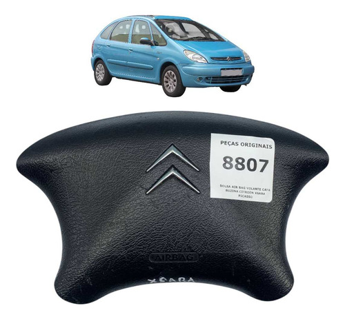 *bolsa Air Bag Volante Capa Buzina Citroën Xsara Picasso Preto - Imagem 1