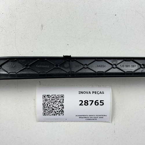 Acabamento Banco Dianteiro Esquerdo Vw Golf 2005 1j0881087d Preto - Imagem 3