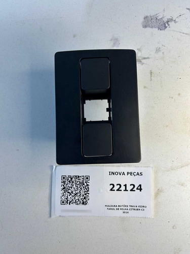 Moldura Botões Trava Vidro Farol De Milha Citroen C3  2016 Preto Ambos Lados - Imagem 2
