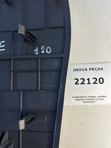 Acabamento Painel Lateral Esquer Citroen C3 2016 9676025577  - Imagem 5
