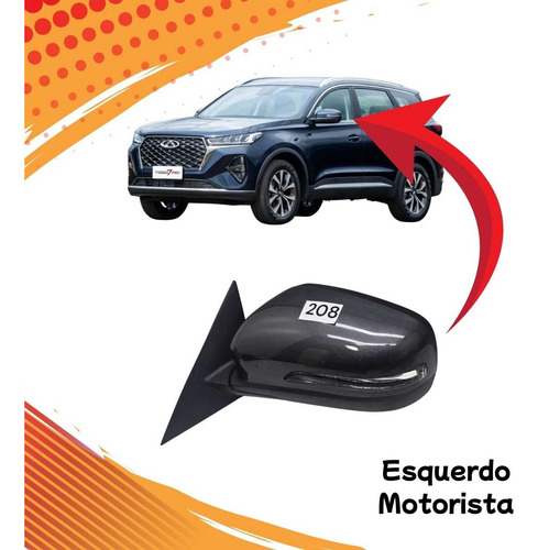 Retrovisor Esquerdo Chery Tiggo 7 E Tiggo 8 Não E Retrátil - Imagem 3