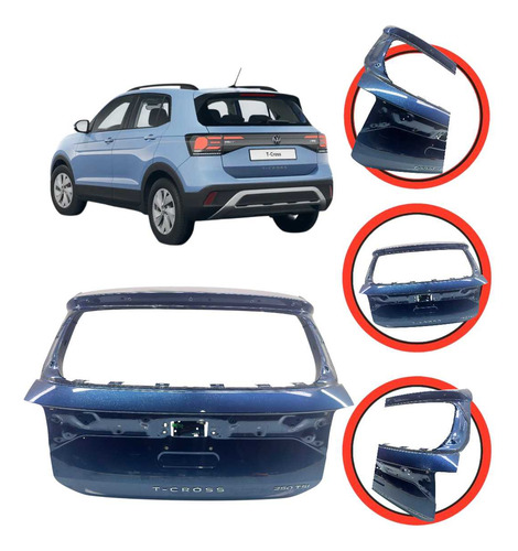 Tampa De Mala Volkswagen T-cross  2017 2018 2019 2020 2025 Azul-turquesa - Imagem 1