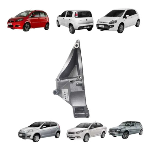 Suporte Compressor Ar Cond. Palio/siena/bravo/ Punto/idea Prateado