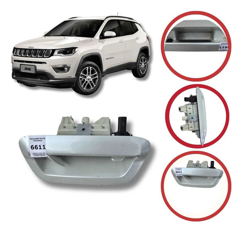 Maçaneta P/mala Jeep Compass Branco Dois Sensores 2017 A2021 - Imagem 1